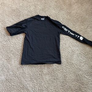 Carhartt Black Long Sleeve Tee with Bold Sleeve Design